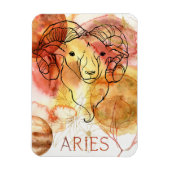 Arie astrologie verjaardag rood goud magneet (Verticaal)