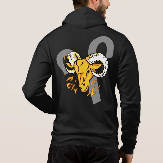 Arie zodiac astrology mannen zip-up hoodie (Achterkant)