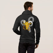 Arie zodiac astrology mannen zip-up hoodie (Achterkant volledig)