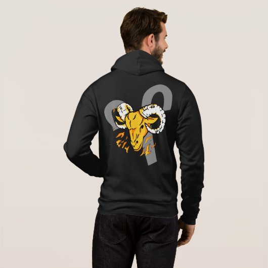 Arie zodiac astrology mannen zip-up hoodie (Achterkant volledig)