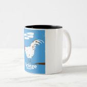 Ariège France reisposter. Tweekleurige Koffiemok (Voorkant rechts)