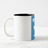 Ariège France reisposter. Tweekleurige Koffiemok (Links)