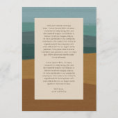 Ariel Abstracte Kustmoderne bruiloft Menu (Achterkant)