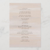 Ariel Beige Abstracte Waterverf Moderne bruiloft Programmakaart (Achterkant)