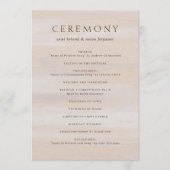 Ariel Beige Abstracte Waterverf Moderne bruiloft Programmakaart (Voorkant)