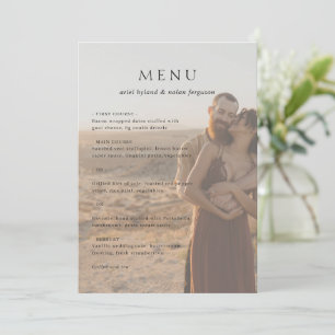 Ariel Elegant Photo Modern Wedding Menu