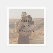 Ariel Elegant Photo Modern Wedding Servet (Voorkant)