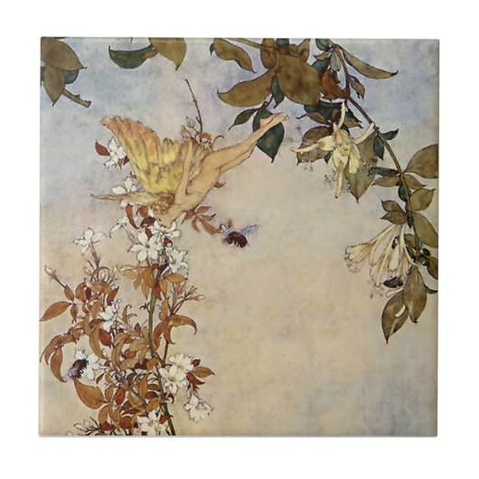 "Ariel en de bij" door Edmund Dulac Tegeltje (Voorkant)
