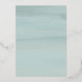 Ariel Groen Abstracte Waterverf Modern Bruiloft Folie Uitnodiging (Achterkant)