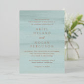 Ariel Groen Abstracte Waterverf Modern Bruiloft Folie Uitnodiging (Staand Voorkant)