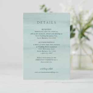 Ariel Groen Abstracte Waterverf Modern Bruiloft Informatiekaartje