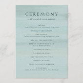 Ariel Groen Abstracte Waterverf Modern Bruiloft Programmakaart (Voorkant)