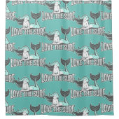 Ariel mermaid party Blue Bath Showgordijn Douchegordijn (Voorkant)