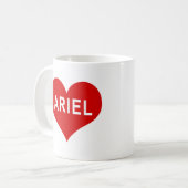 ARIEL NAAM Rode Liefdeshart Koffiemok (Voorkant links)
