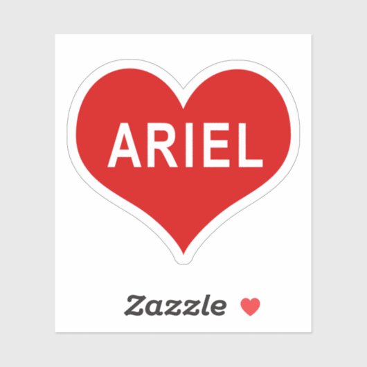 ARIEL NAME Rood Hart Vinyl Sticker (Vel)