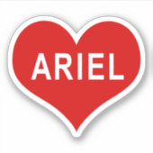 ARIEL NAME Rood Hart Vinyl Sticker (Voorkant)