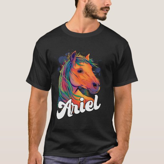 Ariel - Schattigee jongensnaam met mooi paard T-shirt (Voorkant)