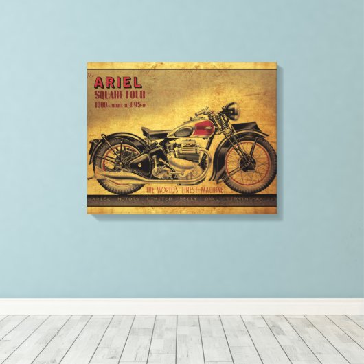 Ariel Square Vier  motorfiets Canvas Afdruk (Insitu (Houten vloer))