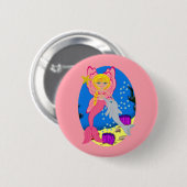 Ariel the Pink Merfaery and Dolphin Button (Voorkant /achterkant)