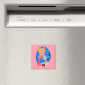 Ariel the Pink Merfaery and Dolphin Square Magnet (Insitu (Vaatwasser))