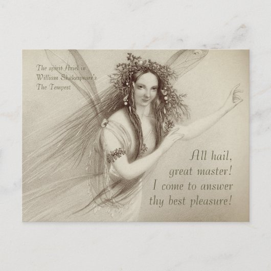 Ariel The tempest All hail, grote meester CC1008 Briefkaart (Voorkant)
