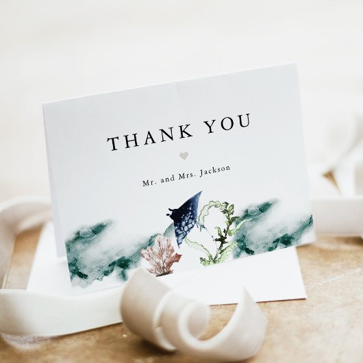 ARIEL Tropical Beach Coral Ocean Manta Ray Bedankkaart