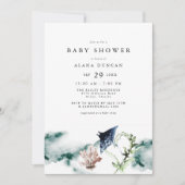 ARIEL Tropical Ocean Coral Manta Ray Baby shower Kaart (Voorkant)