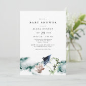 ARIEL Tropical Ocean Coral Manta Ray Baby shower Kaart (Staand voorkant)