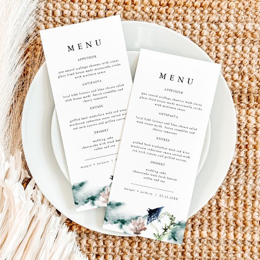 ARIEL Tropical Ocean Coral Manta Ray Beach Menu