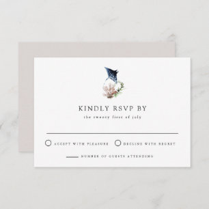 ARIEL Tropical Ocean Coral Manta Ray Beach RSVP Kaart