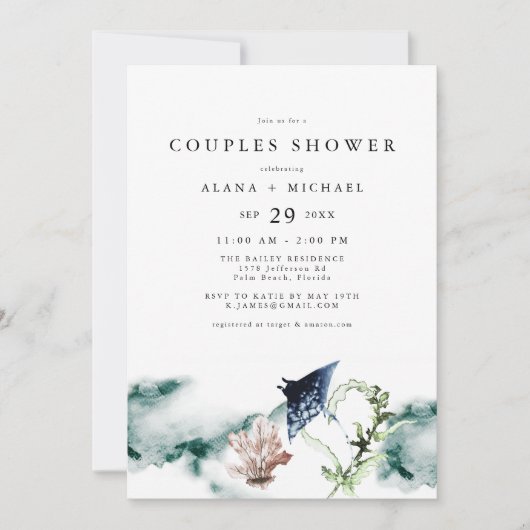 ARIEL Tropical Ocean Marine Strandparen Douche Kaart (Voorkant)