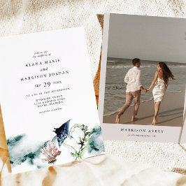 ARIEL Tropische Oceaan Koraal Manta Ray Beach Foto Kaart