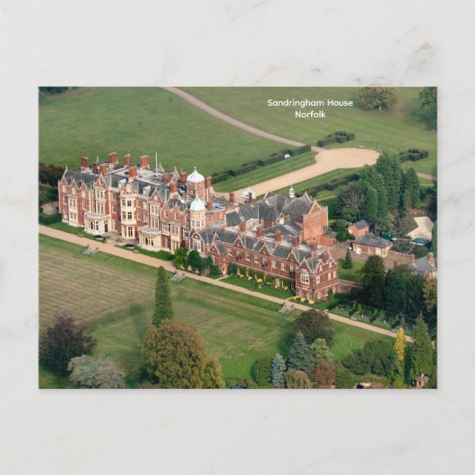 Ariel uitzicht van Sandringham House, Norfolk Briefkaart (Voorkant)