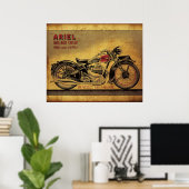 Ariel vierkant,  motorfiets poster (Thuiskantoor)