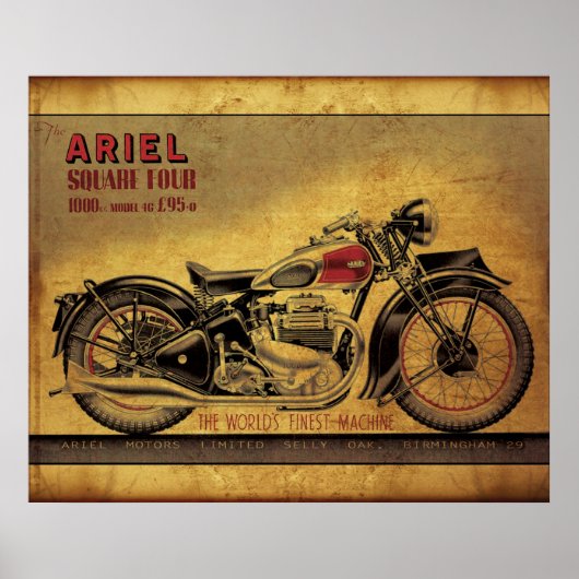 Ariel vierkant,  motorfiets poster (Voorkant)