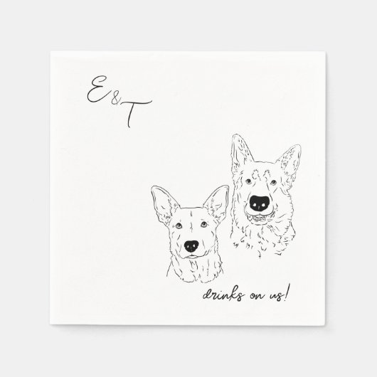 Ariel Wedding Cocktail servetten (Voorkant)