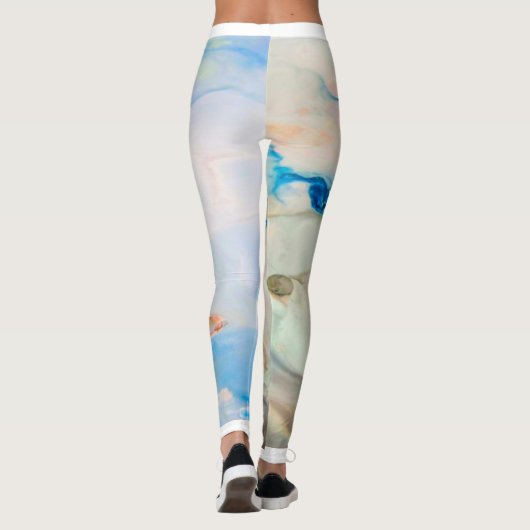 Ariel Winter Blauw Marmer Mode Leggings (Achterkant)