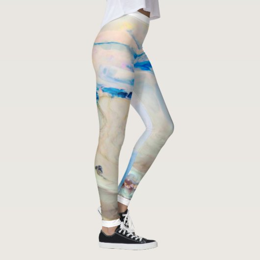 Ariel Winter Blauw Marmer Mode Leggings (Rechts)