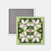 ARIELLA ~ EASTER ~ White Hibiscus Flowers ~ Magneet (Voorkant / Achterkant)