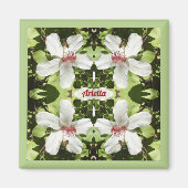 ARIELLA ~ EASTER ~ White Hibiscus Flowers ~ Magneet (Voorkant)