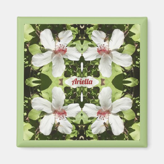 ARIELLA ~ EASTER ~ White Hibiscus Flowers ~ Magneet (Voorkant)