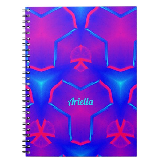ARIELLA ~ Fluoro Blue en roze Notitieboek (Voorkant)