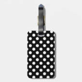 Ariella Name Sjabloon Elegant Black Big Polka Dots Bagagelabel (Achterkant verticaal)