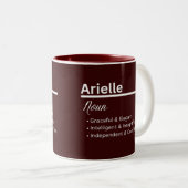 Arielle Girl Name Definition Personalized Tweekleurige Koffiemok (Voorkant rechts)