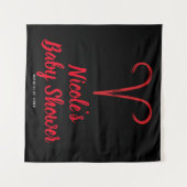 ARIËN Teken Rood Astrologie Dierenriem Feest Achte Wandkleed (Voorkant (horizontaal))