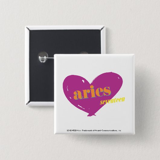 Aries 2 vierkante button 5,1 cm (Voorkant /achterkant)