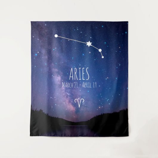 Aries | Aangepaste astrologie Tapestry Wandkleed (Voorkant)