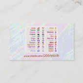 ARIES + alle Zodiasymbolen op de rug Visitekaartje (Achterkant)