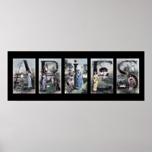 ARIES  Alphabet Letter Zodiac Art Poster (Voorkant)