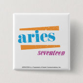 Aries Aqua Vierkante Button 5,1 Cm (Voorkant)